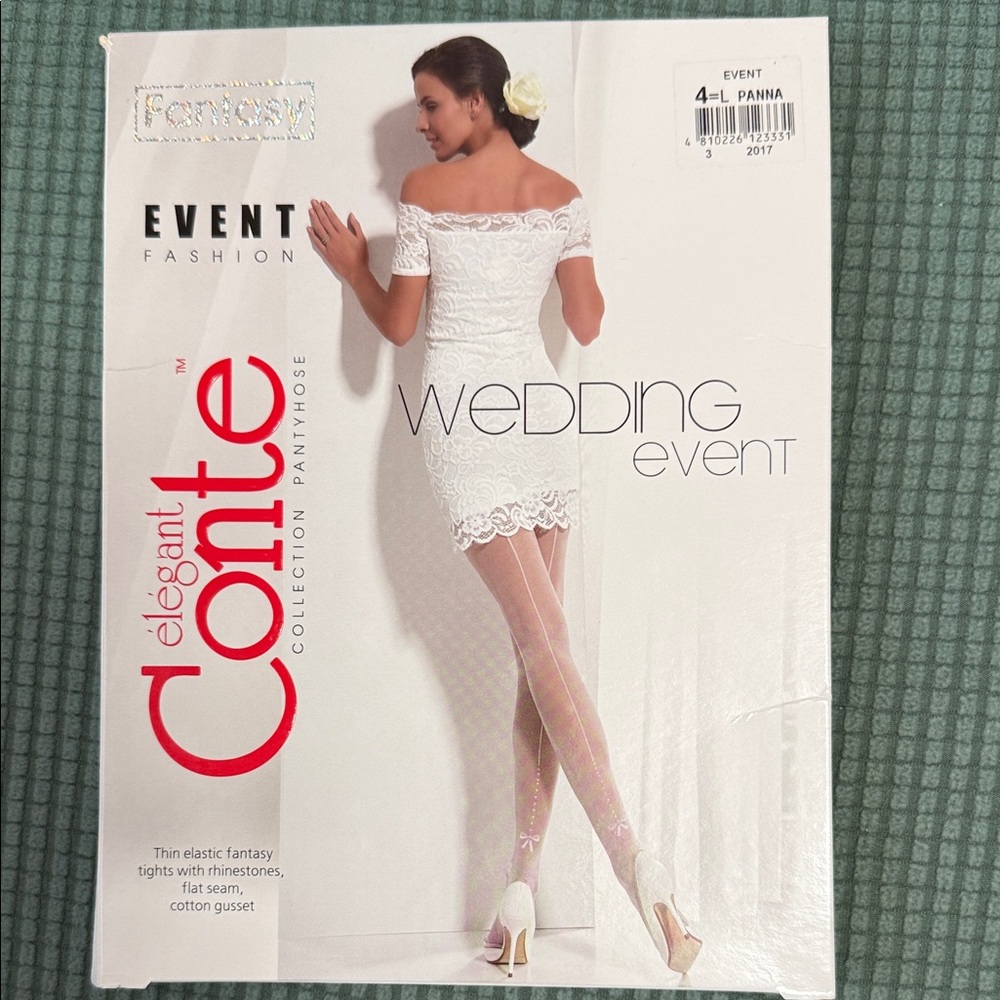 White Wedding Event Pantyhose by Conte Size L